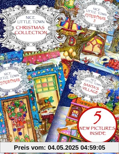 Nice Little Town Christmas Collection: Adult Coloring book (All nice little town Christmas books collection, Stress relieving designs.)