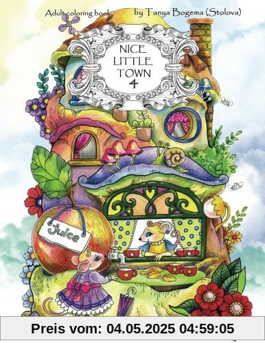 Nice Little Town: Adult Coloring Book (Stress Relieving Coloring Pages, Coloring Book for Relaxation)