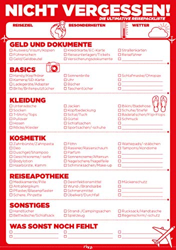 Nicht vergessen!: Die ultimative Reisepackliste von RIVA