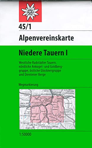 Niedere Tauern 1: Topographische Karte 1:50.000 mit Wegmarkierungen (Alpenvereinskarten)