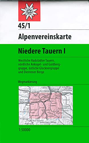 Niedere Tauern 1: Topographische Karte 1:50.000 mit Wegmarkierungen (Alpenvereinskarten)