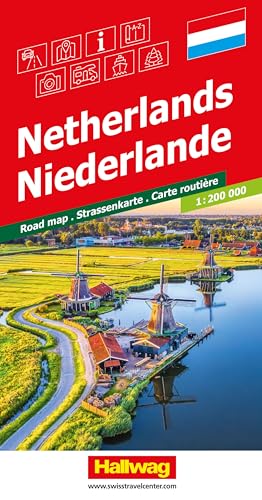 Hallwag Strassenkarte Niederlande 1:200.000: Inkl. Stadtpläne, Ortsverzeichnis und Reiseinformationen
