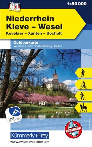 Kümmerly+Frey Outdoorkarte Deutschland 61 Niederrhein, Kleve, Wesel 1:50.000: Mit Kevelaer, Xanten und Bocholt. Touren für Wanderer, Biker und mehr! Free Download