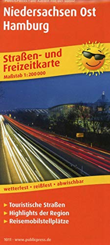 Niedersachsen Ost, Hamburg: Straßen- und Freizeitkarte mit Touristischen Straßen, Highlights der Region und Reisemobilstellplätzen. 1:200000 (Straßen- und Freizeitkarte: StuF) von FREYTAG-BERNDT UND ARTARIA
