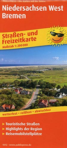 Niedersachsen West, Bremen: Straßen- und Freizeitkarte mit Touristischen Straßen, Highlights der Region und Reisemobilstellplätzen. 1:200000 (Straßen- und Freizeitkarte: StuF) von Publicpress