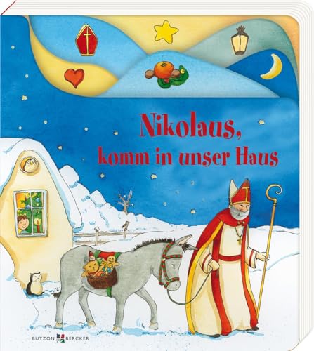 Nikolaus, komm in unser Haus. Geschichten vom Nikolaus im farbenfrohen Pappbilderbuch ab 2 Jahre. Bilderbuch zum Vorlesen und Entdecken, ideal als ... für Kinder (Pappbilderbücher)