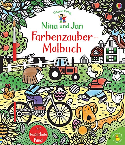 Nina und Jan - Farbenzauber-Malbuch: mit magischem Pinsel (Nina-und-Jan-Reihe) von Usborne