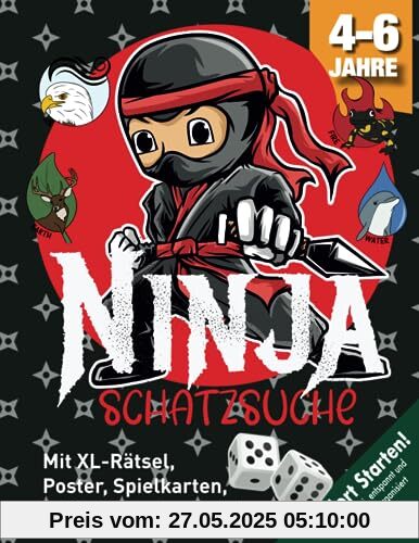 Ninja Abenteuer Schatzsuche Kindergeburtstag 4-6 Jahre: Ihr seid die neue Ninja-Generation mit einer Mission: Das 4-Elemente-Armband finden & den Bösewicht besiegen. (Bravo Schatzsuche)