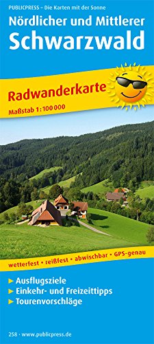 Nördlicher und Mittlerer Schwarzwald: Radkarte mit Ausflugszielen, Einkehr- und Freizeittipps, reissfest, wetterfest, abwischbar. 1:100000 (Radkarte: RK) von Publicpress