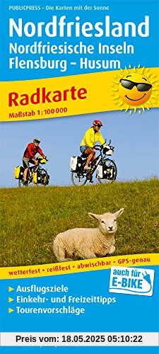 Nordfriesland und Nordfriesische Inseln: Radkarte mit Ausflugszielen, Einkehr- & Freizeittipps, wetterfest, reissfest, abwischbar, GPS-genau. 1:100000 (Radkarte / RK)