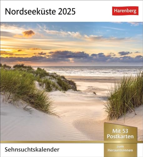 Nordseeküste Sehnsuchtskalender 2025 - Wochenkalender mit 53 Postkarten: Reise-Kalender mit 53 hochwertigen Postkarten der schönsten Reiseziele an der ... 2025 (Sehnsuchtskalender Harenberg) von Harenberg