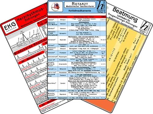 Notarzt Karten-Set - Herzrhythmusstörungen, Notfallmedikamente, Beatmung - Oxygenierungs-Störungen, EKG Auswertung von Hawelka, Verlag