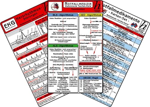 Notfallmedizin Karten-Set - Herzrhythmusstörungen, Notfallmedikamente, Reanimation