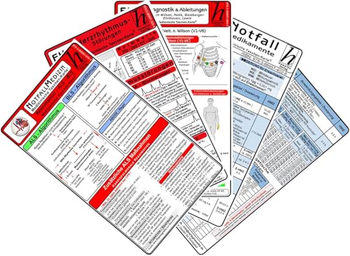 Notfallmedizin Karten-Set 2025 - Herzrhythmusstörungen, Notfallmedikamente, Reanimation, EKG Diagnostik & Ableitungen Notfallmedizin Karten-Set 2025 - Herzrhythmusstörungen, Notfallmedikamente, Reanimation, EKG Diagnostik & Ableitungen