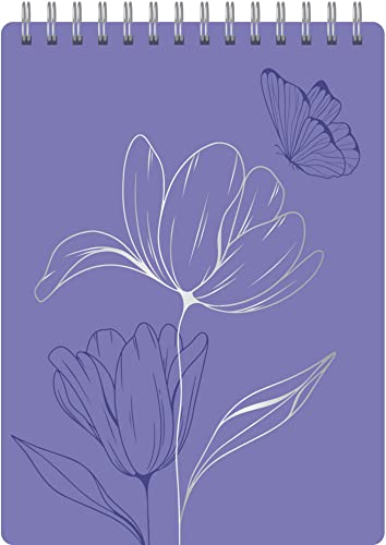 Notizblock midi Spring, vegan: Notizbuch, Spiralblock, Bullet Journal mit Silberveredelung, 80 Blatt, TO-DOs, A5, dotted, - SchreibLiebe Notizblock midi Spring, vegan: Notizbuch, Spiralblock, Bullet Journal mit Silberveredelung, 80 Blatt, TO-DOs, A5, dotted, - SchreibLiebe