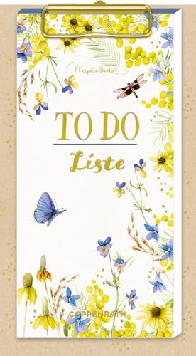 Notizblock: TO DO Liste – Marjolein Bastin - Natur pur: To-Do-Liste mit Klemmbrett | mit perforiertem Block (80 Blatt) | mit praktischem Magnet auf der Rückseite | ca. 8 x 16,5 cm