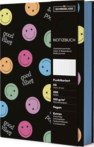 Notizbuch Smile: Notizbuch A5, Bullet Journal mit Folienveredelung, punktkariert, Farbschnittkante, 2 Lesebändchen, vegan, To-doŽs, 200 Seiten - SchreibLiebe Notizbuch Smile: Notizbuch A5, Bullet Journal mit Folienveredelung, punktkariert, Farbschnittkante, 2 Lesebändchen, vegan, To-doŽs, 200 Seiten - SchreibLiebe von Korsch Verlag