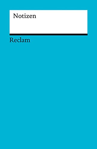 Notizen: Das kleine Reclam-Notizbuch blanko von Reclam Philipp Jun.