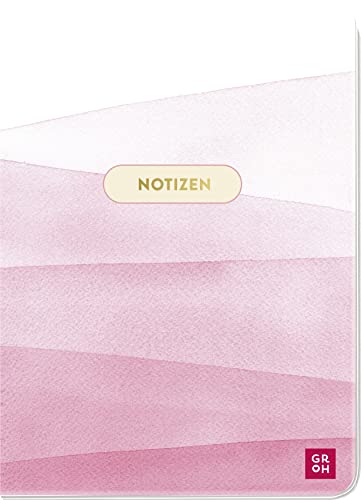 Notizheft Blütenzauber Aquarell: Notizbuch im DIN A6-Format mit 48 Seiten, Punkteraster und einem flexiblem Einband mit edlem Gold- und Strukturfinish sowie runden Ecken von Groh