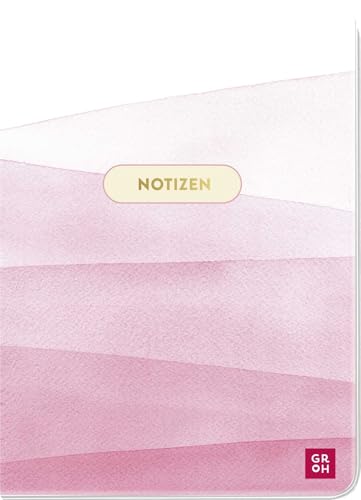 Notizheft Blütenzauber Aquarell: Notizbuch im DIN A6-Format mit 48 Seiten, Punkteraster und einem flexiblem Einband mit edlem Gold- und Strukturfinish sowie runden Ecken von Groh