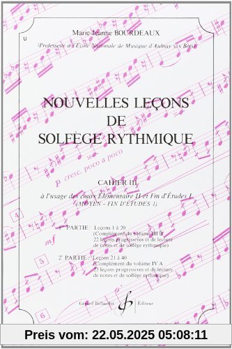 Nouvelles Lecons de Solfege Rythmique Volume 3