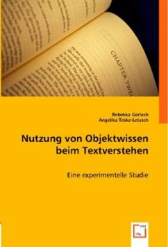 Nutzung von Objektwissen beim Textverstehen von VDM Verlag Dr. Müller