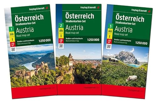 Österreich, Straßenkarten-Set 1:250.000, freytag & berndt: 3 Blätter in Kunststoff-Hülle, Radwege (freytag & berndt Auto + Freizeitkarten) von Freytag-Berndt und ARTARIA