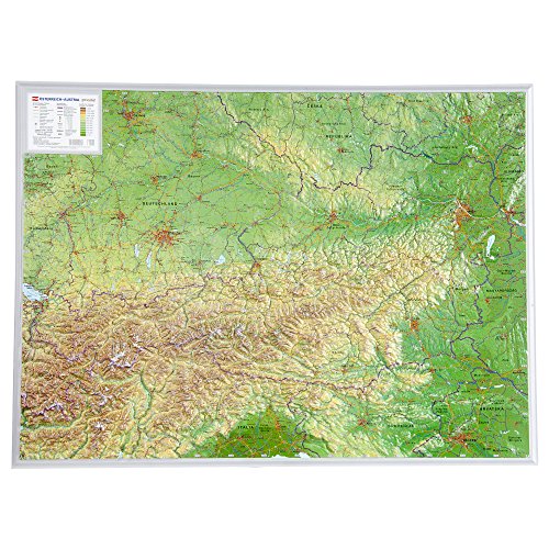 Österreich 1:800.000: Reliefkarte Österreich (Tiefgezogenes Kunststoffrelief) von georelief Vertriebs GbR