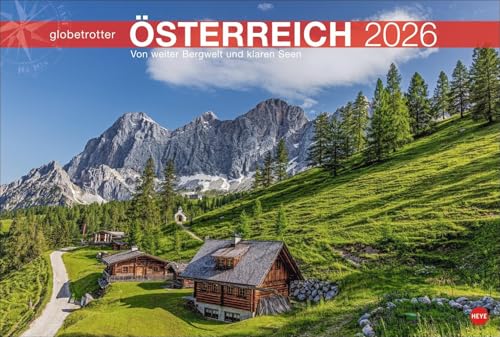 Österreich Globetrotter Kalender 2026 - Von weiter Bergwelt und klaren Seen: Die Alpenrepublik von ihren schönsten Seiten in einem großen ... (Globetrotter Reisekalender Heye) von Heye