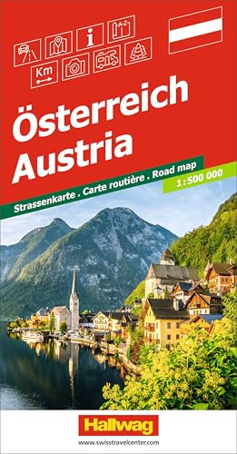 Hallwag Strassenkarte Österreich 1:500.000: Inkl. Transitpläne, Ortsverzeichnis und Reiseinformationen von Hallwag
