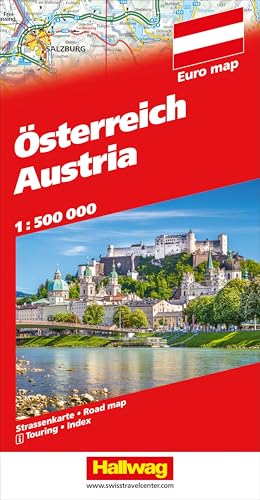Hallwag Strassenkarte Österreich 1:500.000: Inkl. Transitpläne, Ortsverzeichnis und Reiseinformationen (Hallwag Strassenkarten)