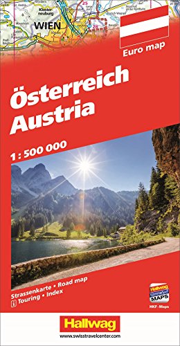 Österreich Strassenkarte 1:500 000: 1:50000. mit E-Distoguide® via QR-Code (Hallwag Strassenkarten)