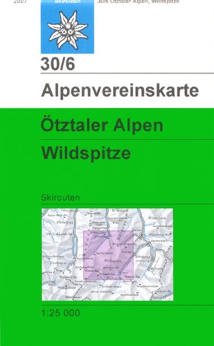 Ötztaler Alpen, Wildspitze: Skirouten - Topographische Karte 1:25000 (Alpenvereinskarten) von Deutscher Alpenverein