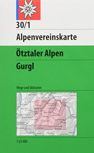 Ötztaler Alpen, Gurgl: Topographische Karte 1:25.000 mit Wegmarkierungen und Skirouten: Topographische Karte. Wege und Skitouren (Alpenvereinskarten) von Deutscher Alpenverein