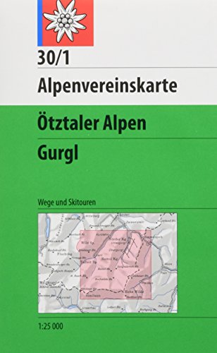 Ötztaler Alpen, Gurgl: Topographische Karte 1:25.000 mit Wegmarkierungen und Skirouten: Topographische Karte. Wege und Skitouren (Alpenvereinskarten)