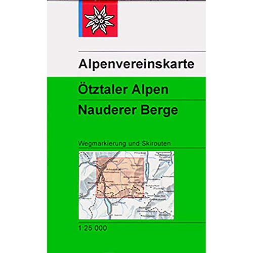 Ötztaler Alpen, Nauderer Berge: Topographische Karte 1:25.000 mit Wegmarkierungen und Skirouten (Alpenvereinskarten) von Deutscher Alpenverein