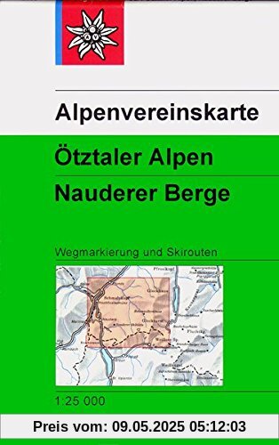 Ötztaler Alpen - Nauderer Berge: Wegmarkierungen  und Skirouten - Topographische Karte 1:25000 (Alpenvereinskarten)