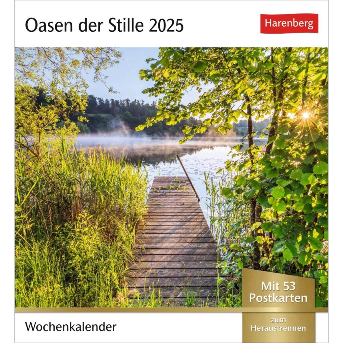Oasen der Stille Postkartenkalender 2025 - Wochenkalender mit 53 Postkarten von Harenberg