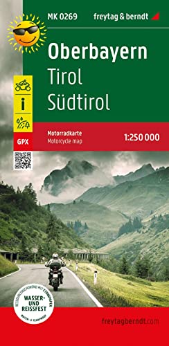 Oberbayern, Motorradkarte 1:250.000, freytag & berndt: Tirol - Südtirol, Toureninfos, GPX Tracks, wasserfest und reißfest (freytag & berndt Motorradkarten) von Freytag-Berndt und ARTARIA