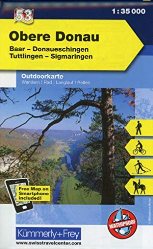 Obere Donau Baar, Donaueschingen, Tuttlingen, Sigmaringen Nr. 53 Outdoorkarte Deutschland 1:35 000: Free Download mit HKF Outdoor App (Kümmerly+Frey Outdoorkarten Deutschland, Band 53)