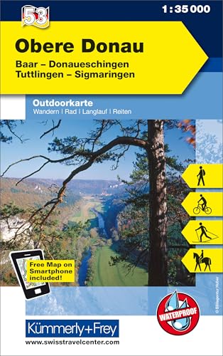 Kümmerly+Frey Outdoorkarte Deutschland 53 Obere Donau 1:35.000: Mit Baar, Donaueschingen, Tuttlingen und Sigmaringen. Touren für Wanderer, Biker und mehr! Free Download von Kmmerly und Frey