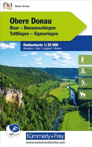 Kümmerly+Frey Outdoorkarte Deutschland 53 Obere Donau 1:35.000: Mit Baar, Donaueschingen, Tuttlingen und Sigmaringen. Touren für Wanderer, Biker und mehr! Free Download von Hallwag Kümmerly+Frey