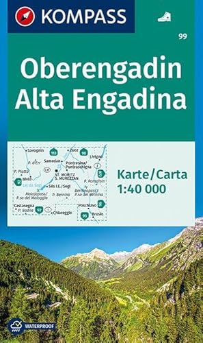 KOMPASS Wanderkarte Oberengadin, Alta Engadina: Wanderkarte. GPS-genau. 1:40000 (KOMPASS-Wanderkarten, Band 99)