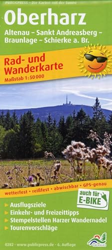 Oberharz - Altenau, St. Andreasberg, Braunlage, Schierke am Brocken: Rad- und Wanderkarte mit Ausflugszielen, Einkehr- & Freizeittipps und ... 1:50000 (Rad- und Wanderkarte: RuWK)