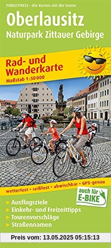 Oberlausitz - Naturpark Zittauer Gebirge: Rad- und Wanderkarte mit Ausflugszielen, Einkehr- & Freizeittipps, wetterfest, reissfest, abwischbar, GPS-genau. 1:50000 (Rad- und Wanderkarte/RuWK)