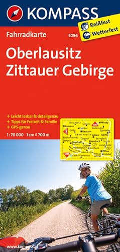 KOMPASS Fahrradkarte 3086 Oberlausitz - Zittauer Gebirge 1:70.000: reiß- und wetterfest