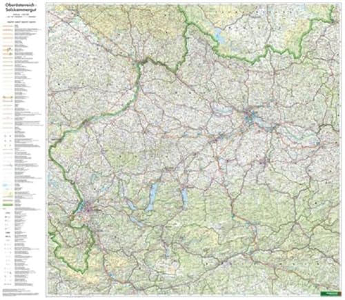 Oberösterreich, 1:200.000, Poster: plano in Rolle (freytag & berndt Poster + Markiertafeln) von FREYTAG-BERNDT UND ARTARIA