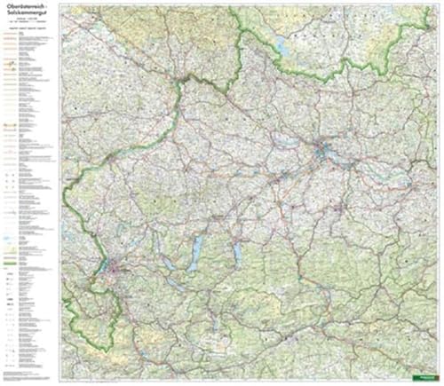 Oberösterreich, 1:200.000, Poster: plano in Rolle (freytag & berndt Poster + Markiertafeln)