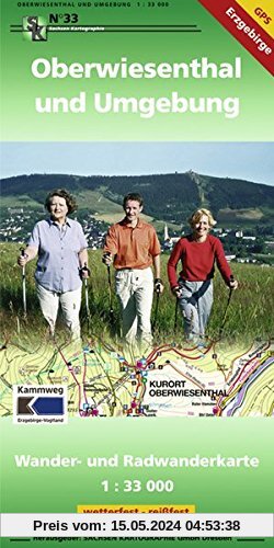 Oberwiesenthal und Umgebung: Wander- und Radwanderkarte 1:33 000 GPS-fähig wetterfest, reißfest