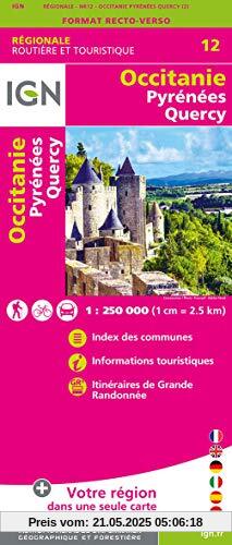 Occitanie (Pyrénées-Quercy) Recto/verso 1:250 000